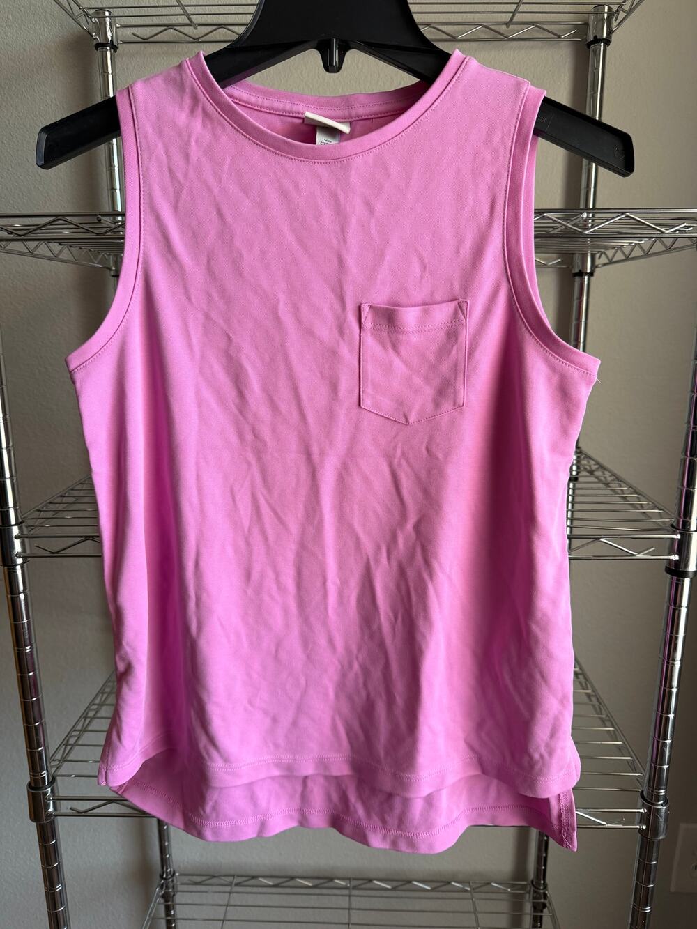 A New Day Pink Sleeveless Tank Top Pocket Curved Hem Women’s XS